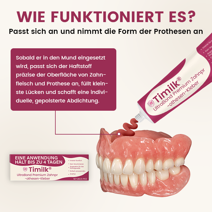 Timilk® UltraBond Premium Zahnprothesen-Kleber ✨
