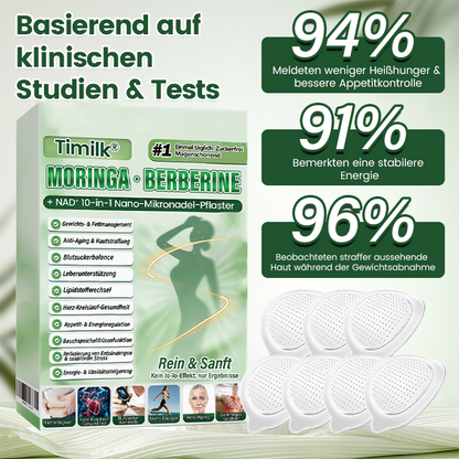 Offizieller Store | ☀️☀️ Timilk® Moringa · Berberine + NAD+ 10-in-1 Nano-Mikronadelpflaster(Nur einmal täglich – sichtbare Veränderungen innerhalb von 7 Tagen)✨