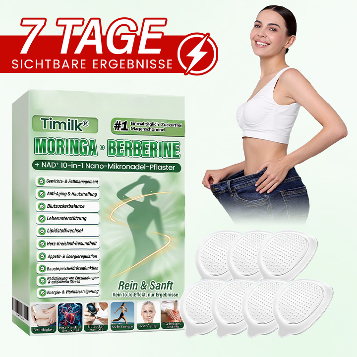 Offizieller Store | ☀️☀️ Timilk® Moringa · Berberine + NAD+ 10-in-1 Nano-Mikronadelpflaster(Nur einmal täglich – sichtbare Veränderungen innerhalb von 7 Tagen)✨