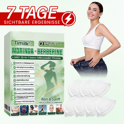 Offizieller Store | ☀️☀️ Timilk® Moringa · Berberine + NAD+ 10-in-1 Nano-Mikronadelpflaster(Nur einmal täglich – sichtbare Veränderungen innerhalb von 7 Tagen)✨
