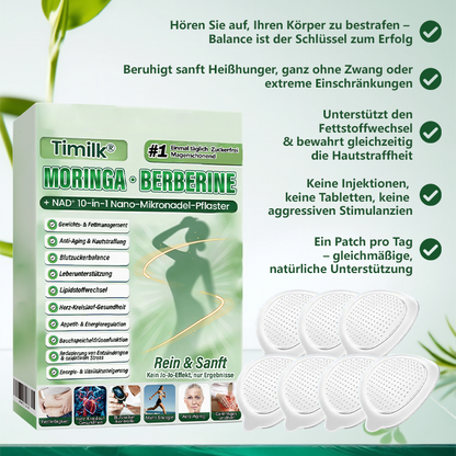 Offizieller Store | ☀️☀️ Timilk® Moringa · Berberine + NAD+ 10-in-1 Nano-Mikronadelpflaster(Nur einmal täglich – sichtbare Veränderungen innerhalb von 7 Tagen)✨