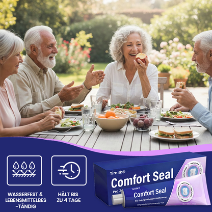 🔥 BEGRENZTES SONDERANGEBOT 🔥 Timilk® Comfort Seal Pro Zahnprothesen-Haftcreme 🦷💜 FDA-zertifiziert (Klinisch getestet: 96 Stunden Halt für sicheren, komfortablen und zinkfreien Sitz der Zahnprothese)✨